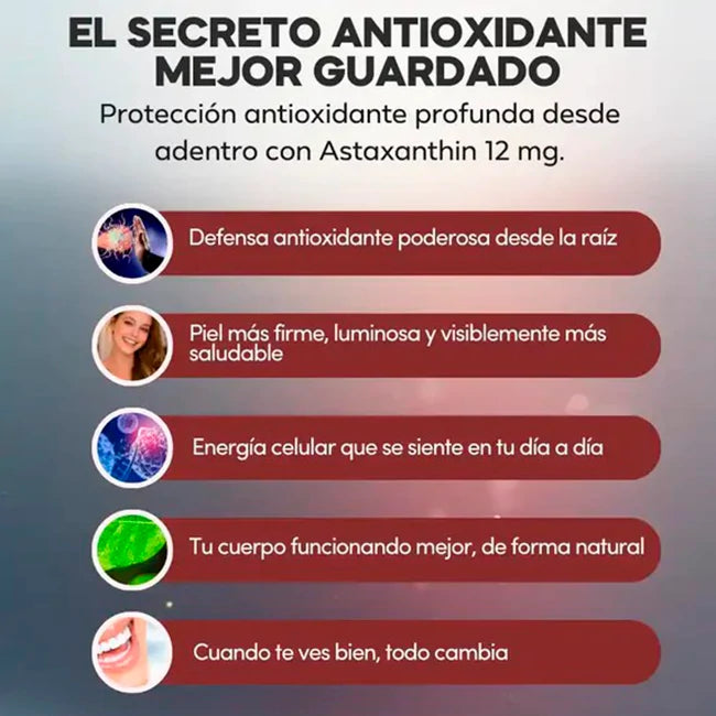 Suplemento Antioxidante Astaxantina Cápsulas 12mg