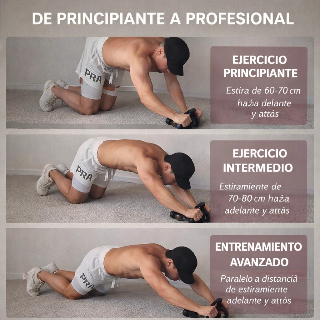 Rueda Abdominal Fit Rebote Automático + Tapete REGALO 🎁