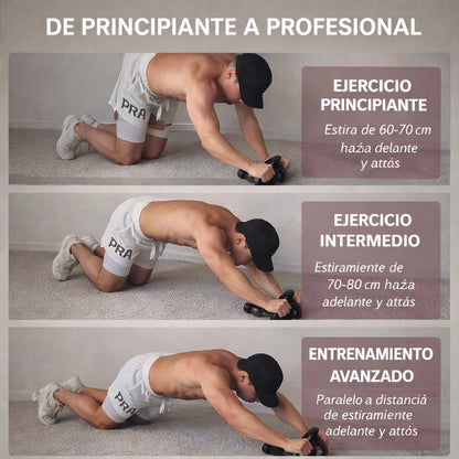 Rueda Abdominal Fit Rebote Automático + Tapete REGALO 🎁