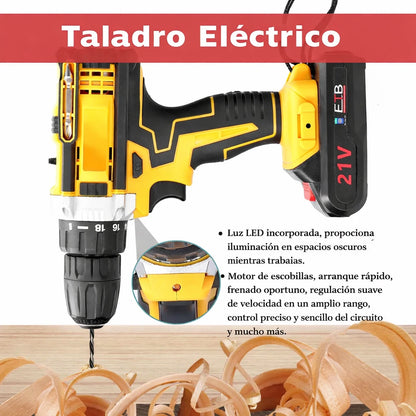 Kit Taladro Inalámbrico DeWalt Atornillador Percutor 24 Piezas