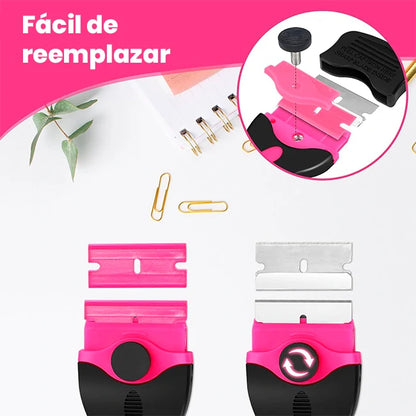 Kit x3 Raspadores 2 En 1 Anti-Rayones Limpieza Superficies +60 Cuchillas