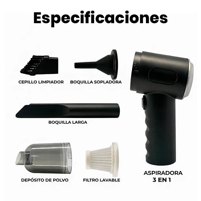 Aspiradora Portátil Recargable 3 En 1