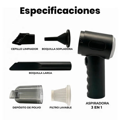 Aspiradora Portátil Recargable 3 En 1