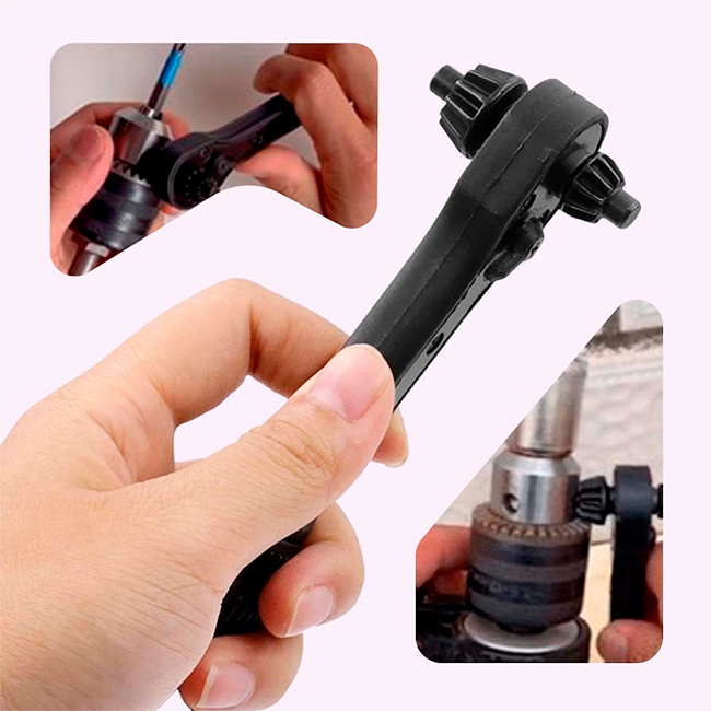 Llave Trinquete 2 En 1 Para Mandril De Taladro
