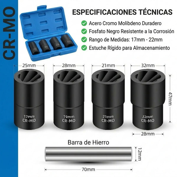 Extractor de Pernos Rápido y Fuerte