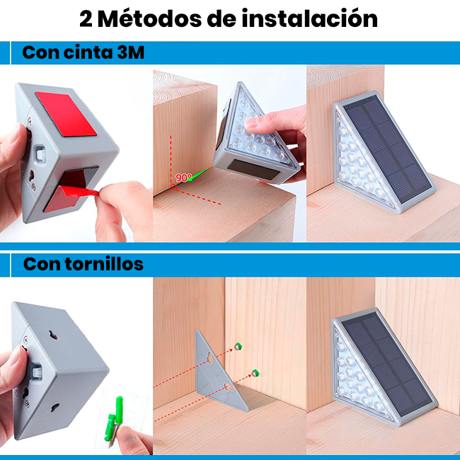 Lámparas Solares Impermeables para Escalones x2