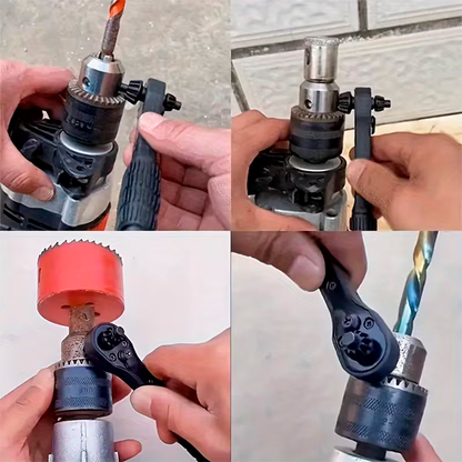 Llave Trinquete 2 En 1 Para Mandril De Taladro