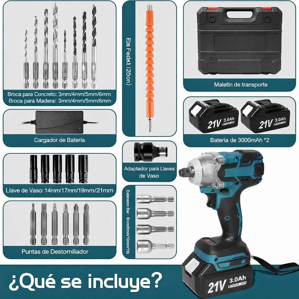 Kit 25 Piezas Llave Taladro De Impacto Makita 1/2”