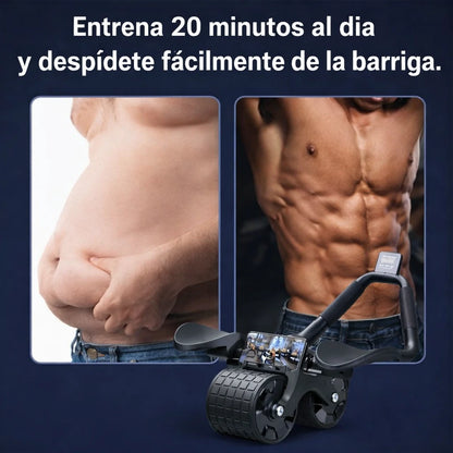 Rueda Abdominal Fit Rebote Automático + Tapete REGALO 🎁