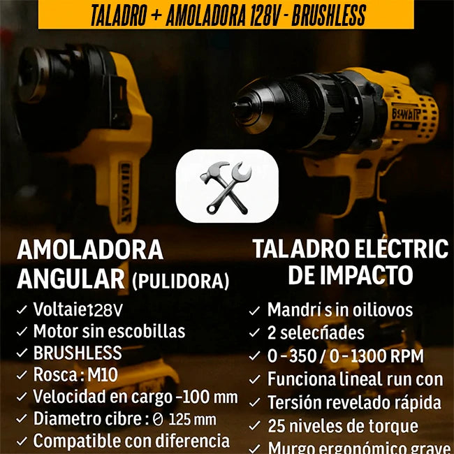 Combo Taladro + Pulidora 128v DeWALT®
