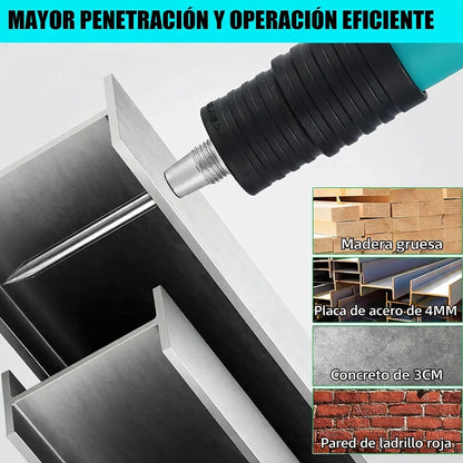 Kit Pistola Neumática Fijación De Clavos De Acero + 10 Clavos