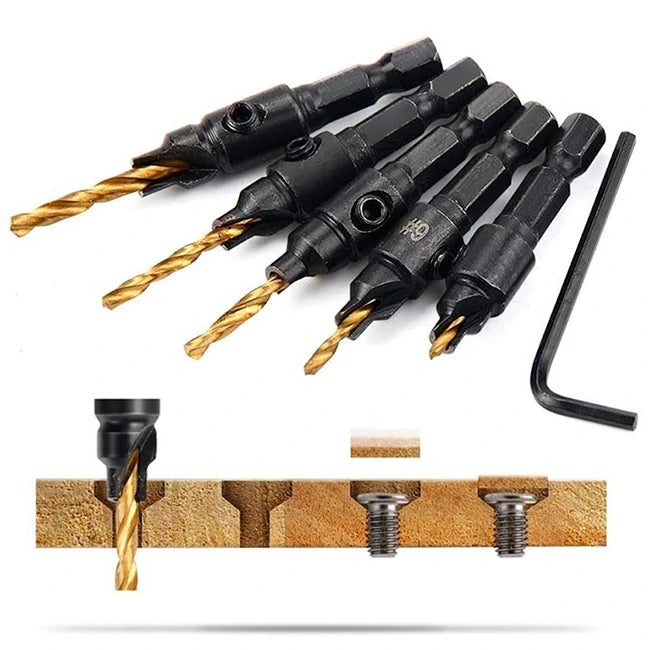 2 Sets x5 Brocas Avellanadoras Para Madera