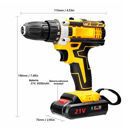 Kit Taladro Inalámbrico DeWalt Atornillador Percutor 24 Piezas