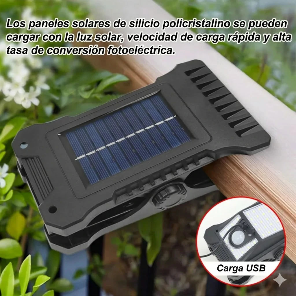 Lámpara Solar Clip Sensor Movimiento Doble Carga  x2