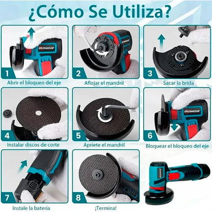 Kit Mini Pulidora Inalámbrica 19500 Rpm 2 Baterías