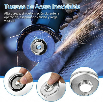 Kit x3 Tuercas De Liberación Rápida Para Disco De Pulidora