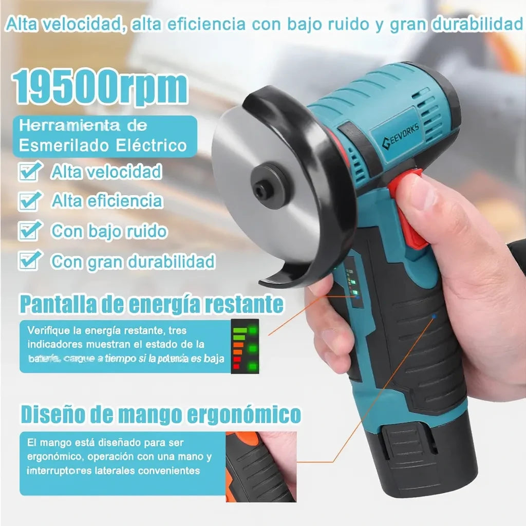 Kit Mini Pulidora Inalámbrica 19500 Rpm 2 Baterías