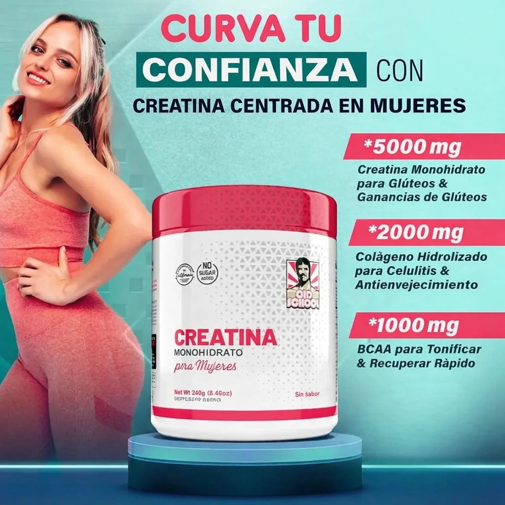 Creatina Monohidratada Para Mujeres Sin Azucar 240gr.