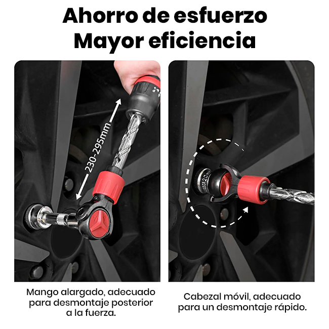 Llave Trinquete Extensible de Cabeza Giratoria