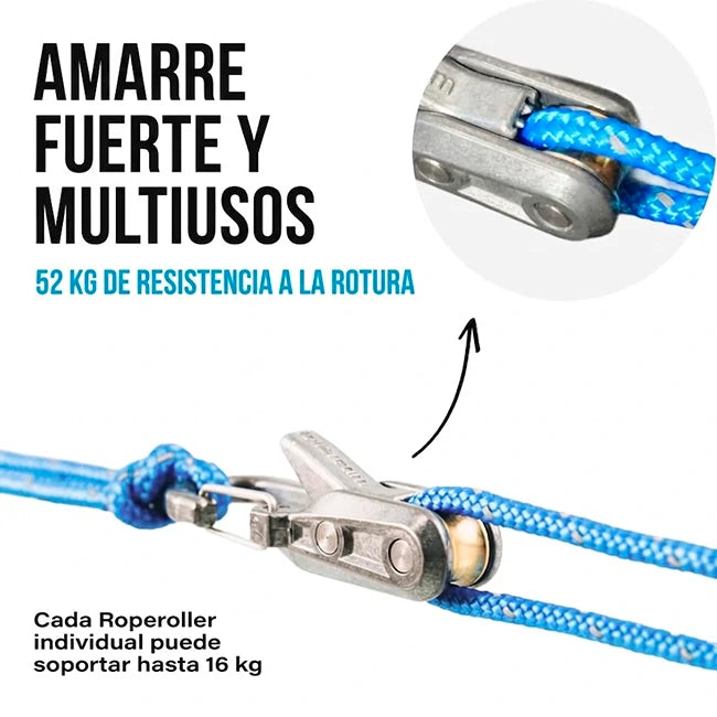 Kit De Rodillos RopeRoller x2 Para Tensión De Cuerdas