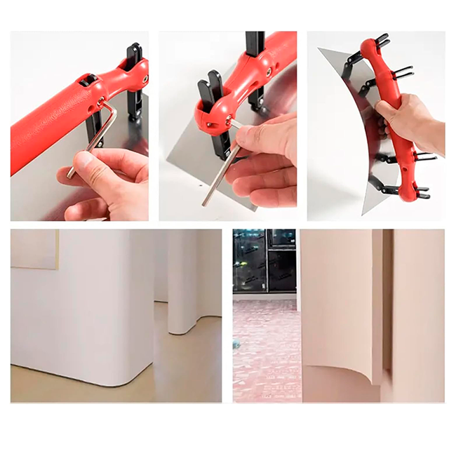 Raspador Curvo Ajustable para Muros Redondeados