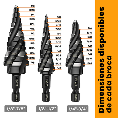 Broca escalonada Metal Fast x3