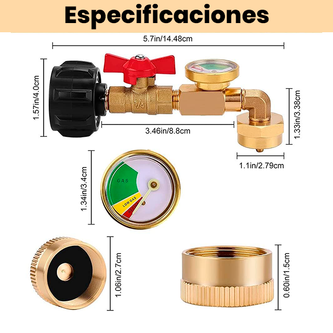 Adaptador de Recarga de Propano con Medidor