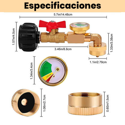 Adaptador de Recarga de Propano con Medidor