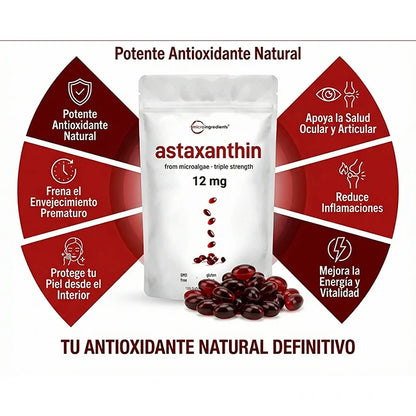 Suplemento Antioxidante Astaxantina Cápsulas 12mg