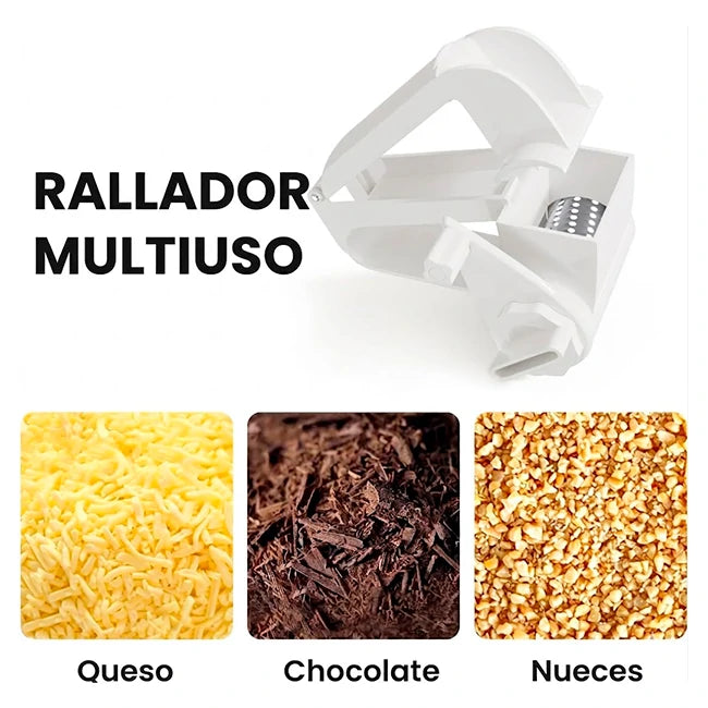 Rallador Giratorio A Manivela Tambor Acero Inoxidable