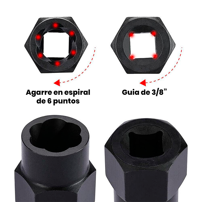 Kit x13 Piezas Extractor de Tuercas y Tornillos Dañados