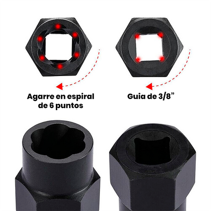 Kit x13 Piezas Extractor de Tuercas y Tornillos Dañados