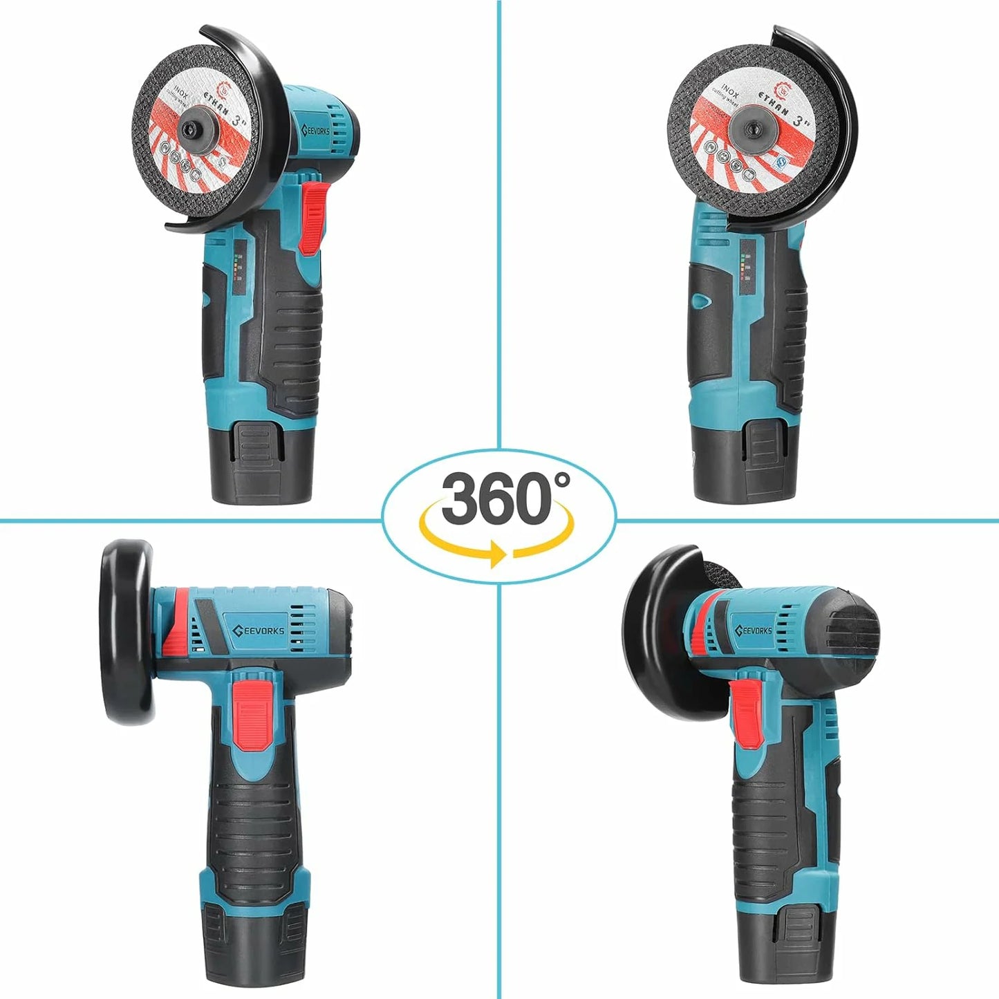 Kit Mini Pulidora Inalámbrica 19500 Rpm 2 Baterías