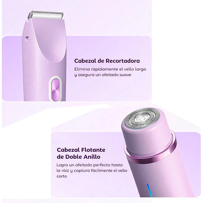 Kit Rasuradora Eléctrica Para Mujer 2 En 1 Recargable