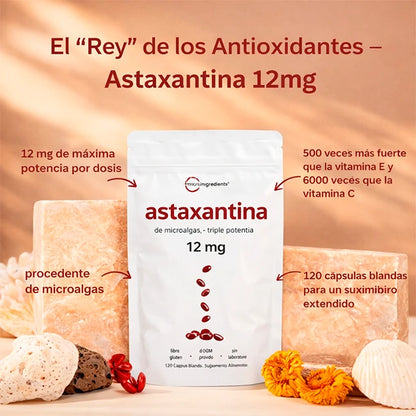Suplemento Antioxidante Astaxantina Cápsulas 12mg