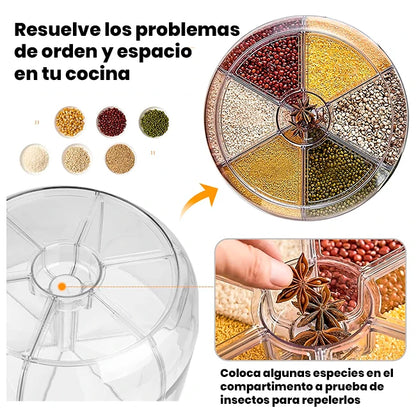 Dispensador Giratorio 360° De Alimentos De 6 Divisiones