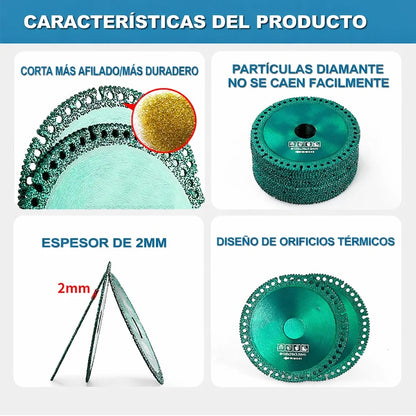 Disco Corte Diamante Indestructible  Multifuncional x3