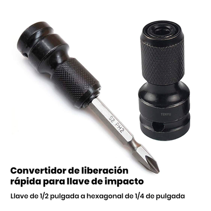 Pack x3 Adaptador Llave Impacto 1/2 a Hexagonal de Carga Rápida