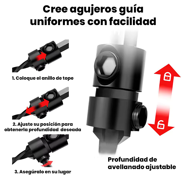 Set x15 Piezas Brocas Avellanadoras