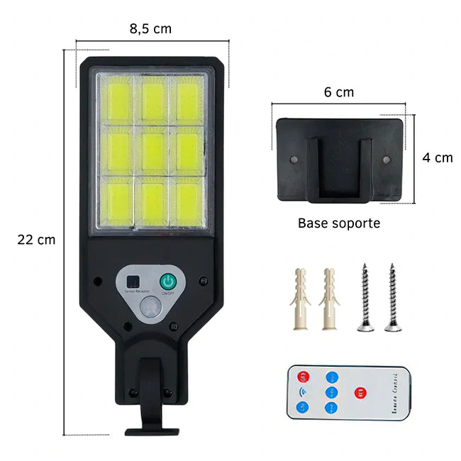 Lámpara Solar LED Para Exterior Con Sensor De Movimiento + Control