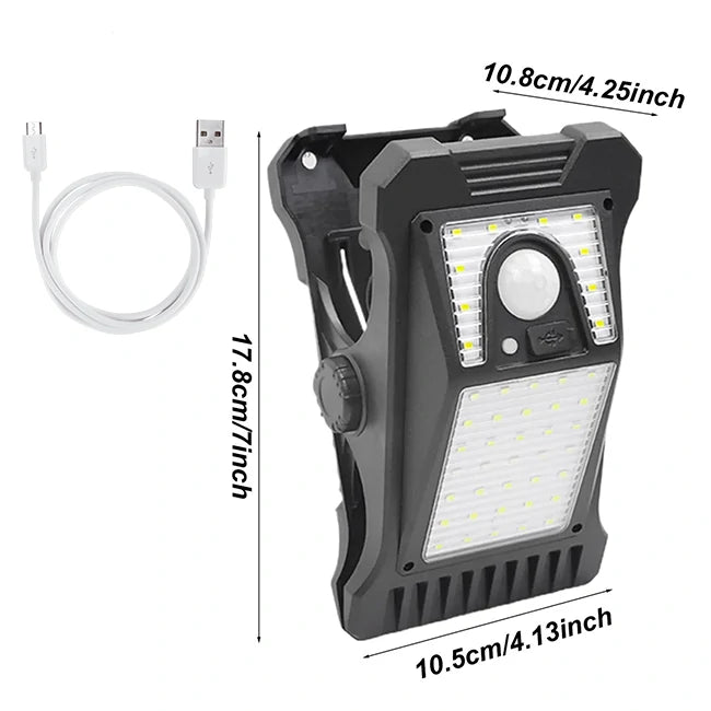 Lámpara Solar Clip Sensor Movimiento Doble Carga  x2