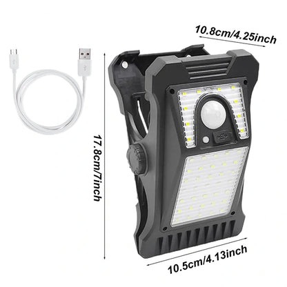 Lámpara Solar Clip Sensor Movimiento Doble Carga  x2