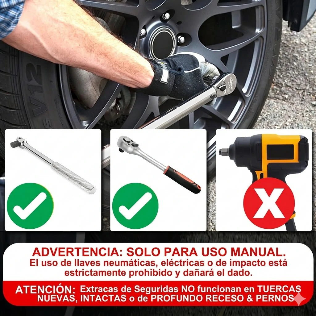 Kit Profesional 5 Piezas Extractor De Pernos y Tuercas