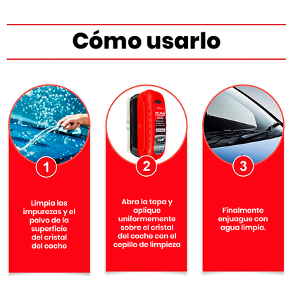 Limpiador Repelente de Lluvia para Vidrios y Espejos x3