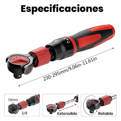 Llave Trinquete Extensible de Cabeza Giratoria