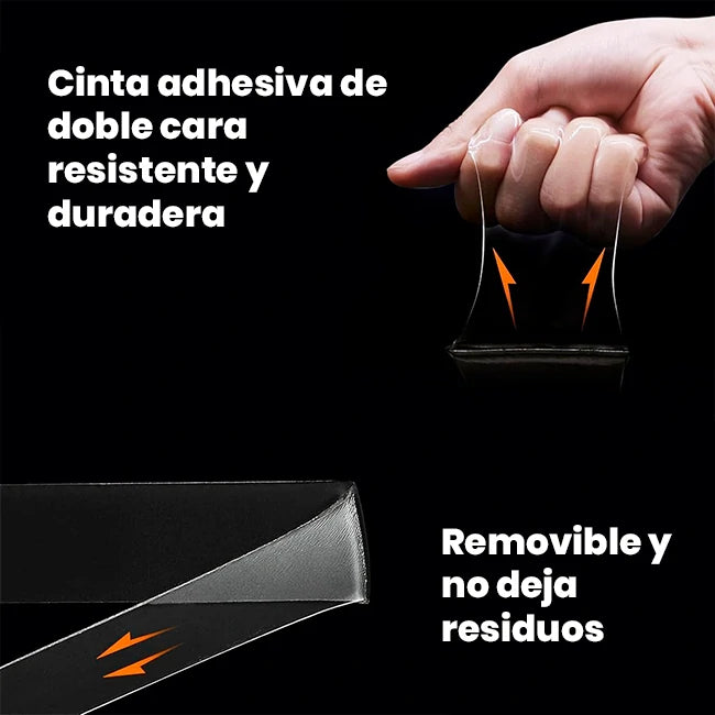 Cinta Adhesiva Transparente Doble Cara Lavable X3
