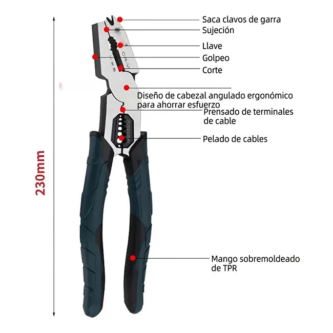 Alicates De Corte Multifuncionales Pro 6 En 1