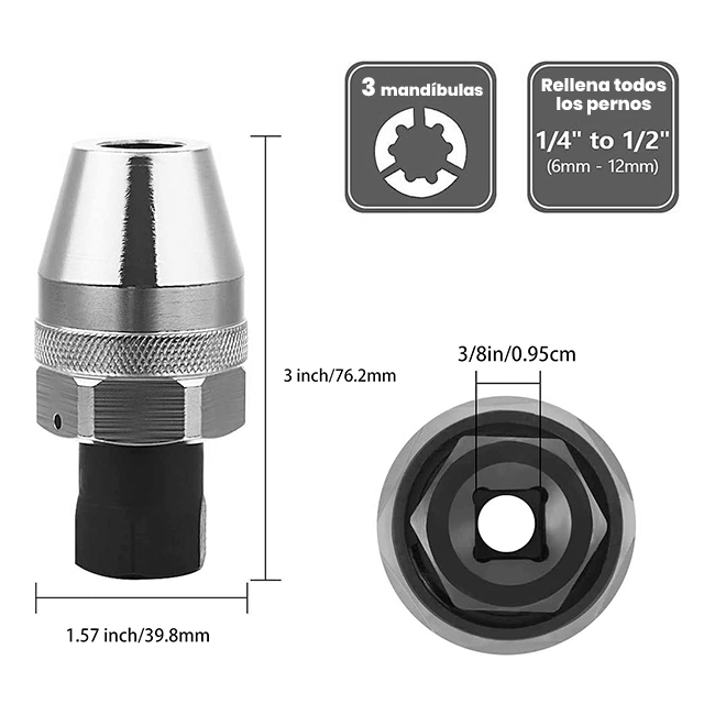 Cabezal Extractor de Tornillos Rotos