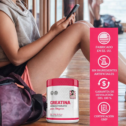 Creatina Monohidratada Para Mujeres Sin Azucar 240gr.