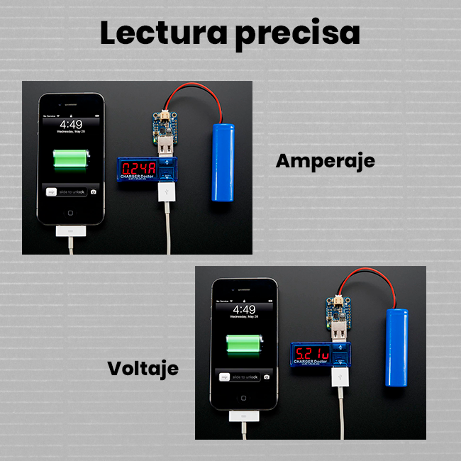 Medidor USB de Voltaje de Carga x3